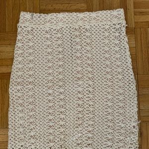 Free People white crochet skirt